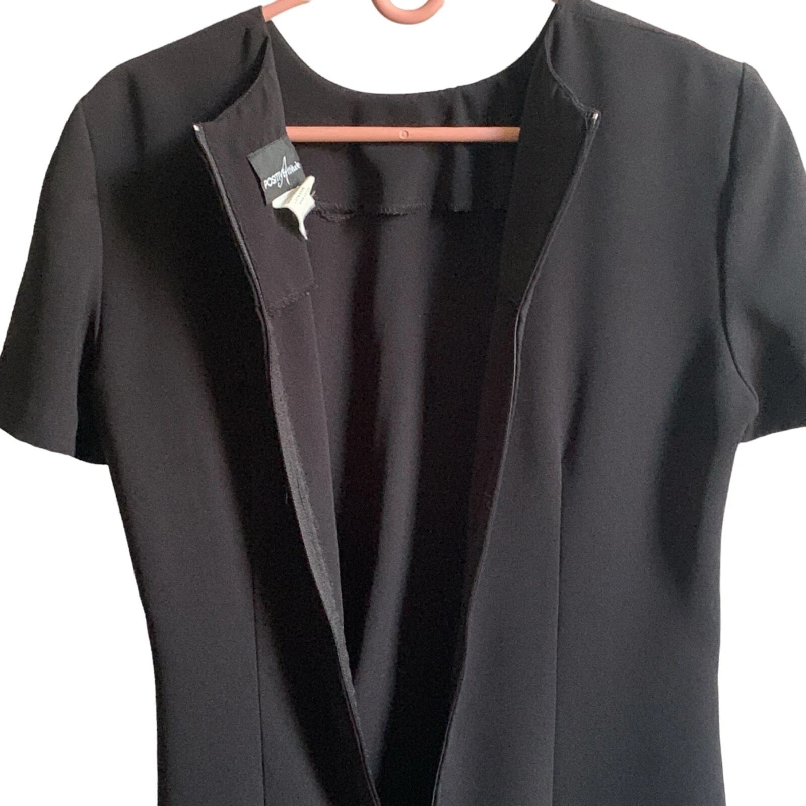 VETEMENTS Abito Positive Attitude TAGLIA 10 nero vita raccolta ufficio lunghezza ginocchio USA