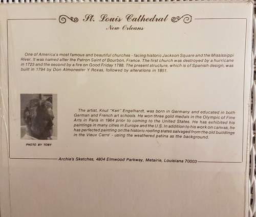 KNUT KEN ENGELHARDT New Orleans St Louis Cathedral 8,5x11" Passepartout Druck Wandkunst - Bild 5 von 5