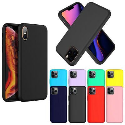 iPhone 15 Plus Pro Max XS XR X Silikon Hülle Ultra Slim Stoßfest Grip Cover