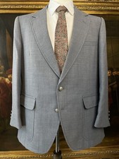 VTG Stafford 42S USA MADE Gray Wool Hopsack Pewter Button 2Btn Blazer Sport Coat