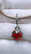 Authentic Red Ladybird Dangle Charm 925 Sterling Silver Charm For Bracelet