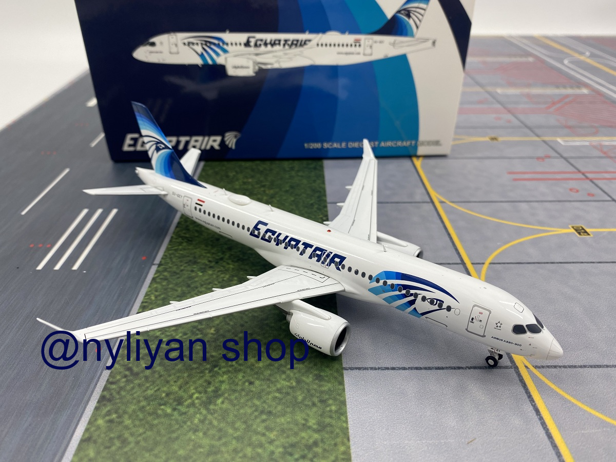 1/200 Egypt Airways Airbus A220-300 Commercial Aircraft