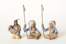 Hauser Elastolin trzy starsze figurki Indian Elastolin Niemcy Masa (7674)