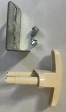 1 Garage Door Lift Handle W/Install Hardware Step  Screws Cream
