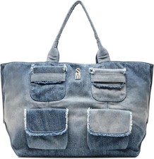 Steve Madden Banisia-d Xl Cargo Pocket Tote One Size, Denim 