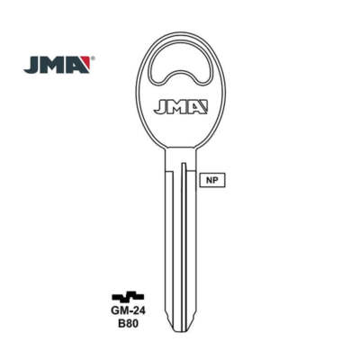 JMA Replacement Uncut Key Blank for GM Suzuki Toyota B80 -X225 - GM-24 (10 Pack)