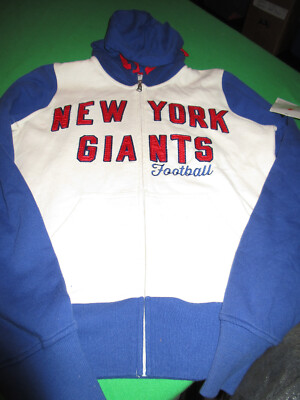NEW 4HER  NFL NEW YORK GIANTS WOMENS HOODED ZIP FRONT SWEATSHIRT JACKET MED