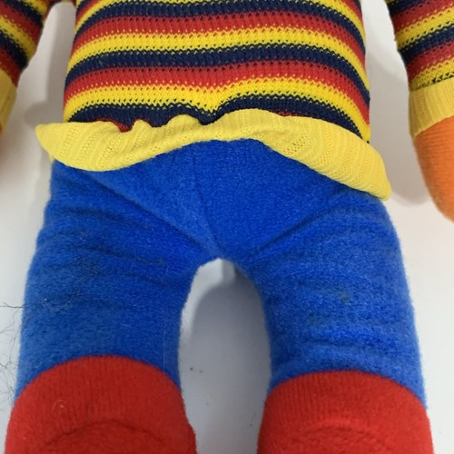 Vintage Sesame Street ERNIE Knickerbocker 11" Stuffed Plush Toy Blue Red Stripes - Picture 9 of 11