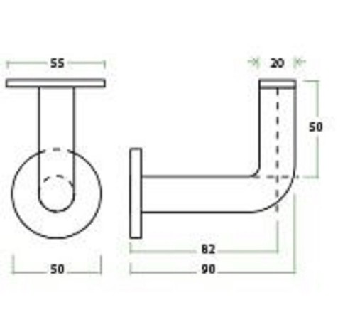 Soporte de pasamanos cepillado acero inoxidable bannister balaustrada soporte de barandilla - Imagen 2 de 2