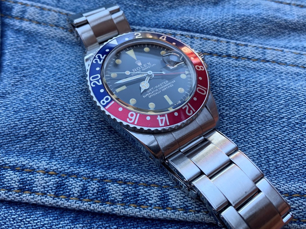 Rolex GMT-Master 1675 gilt glossy mit Original Box Rarität v
