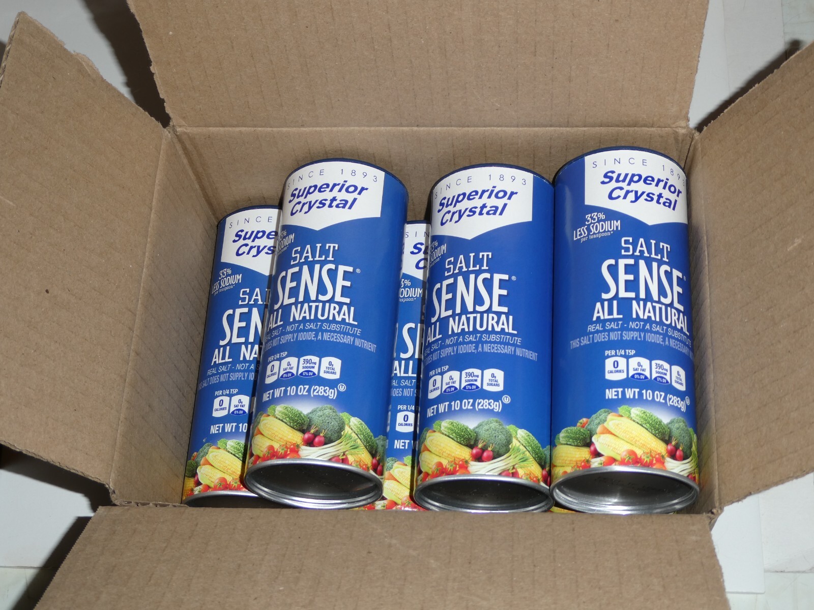 (6) SUPERIOR CRYSTAL SALT SENSE real salt 33 Less Sodium than Salt