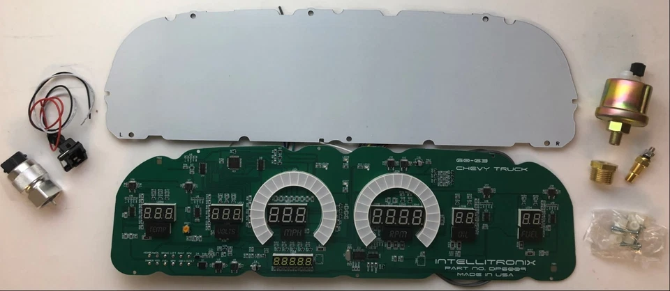 Panel de tablero digital para camioneta Chevy 1960-1963 indicadores LED blancos garantía de por vida Foto 2 de 4