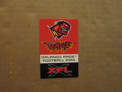 Xfl Rage XFL Orlando Rage Vintage Defunct Circa 2001 Football Pocket Schedule | eBay
