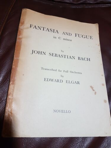 J S BACH Fantasie & Fuge für komplettes Orchester von Elgar Miniaturpartitur Novello UK - Bild 1 von 8
