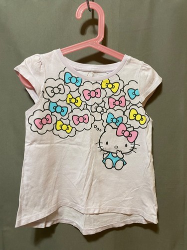 Sanrio Hello Kitty Short Sleeve T-shirt + Cropped Leggings 2 pcs Size 4-5 Purple - Picture 3 of 11