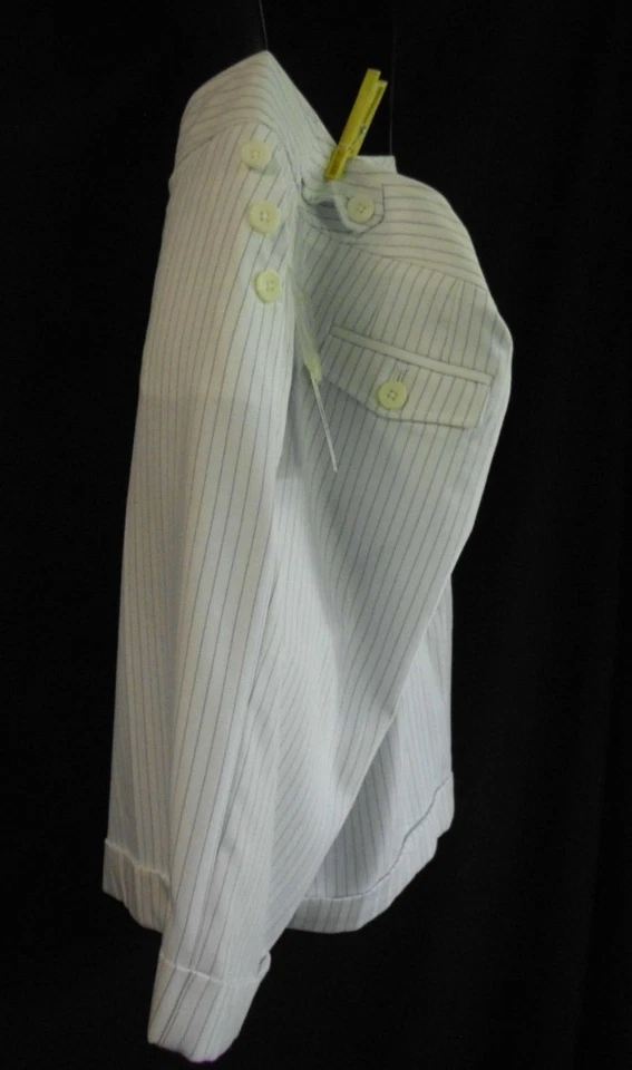 Pantalones Cortos Vintage Apt.9 Años 90 Talla 12 Nuevos con Etiquetas Blanco Mezcla Rayas Puños Bolsillos Pierna Ancha Foto 4 de 4