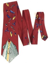 Save the Children Men's Neck Tie Adria Age 11 Big Bass Made in USA 100% Silk