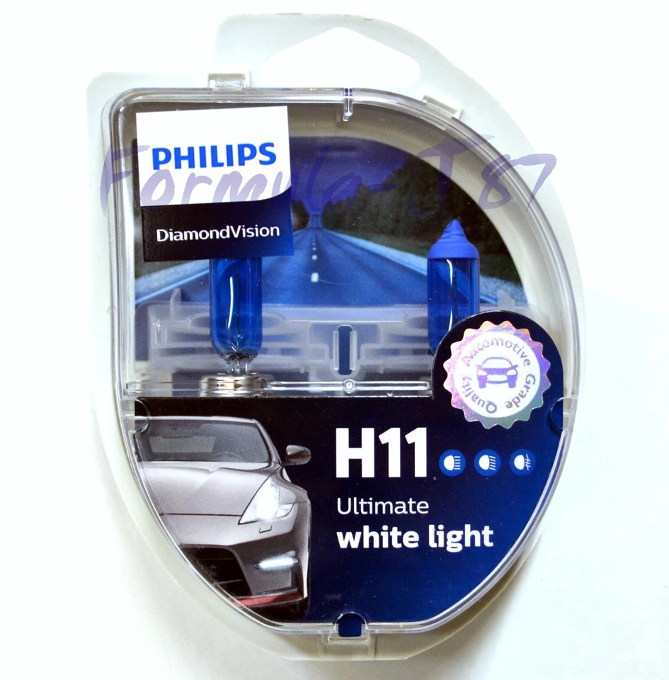 Philips Diamond White 5000K H11 55W Two Bulbs Head Light Low Beam Replace Fit - Image 3 of 4