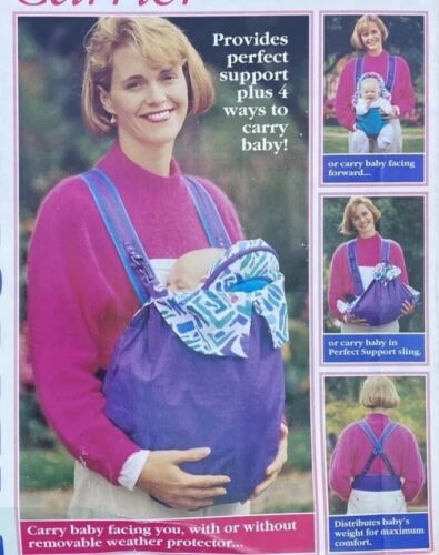 Vintage Fisher Price Deluxe Perfect Support Carrier 1995 Multicolor Baby Sling