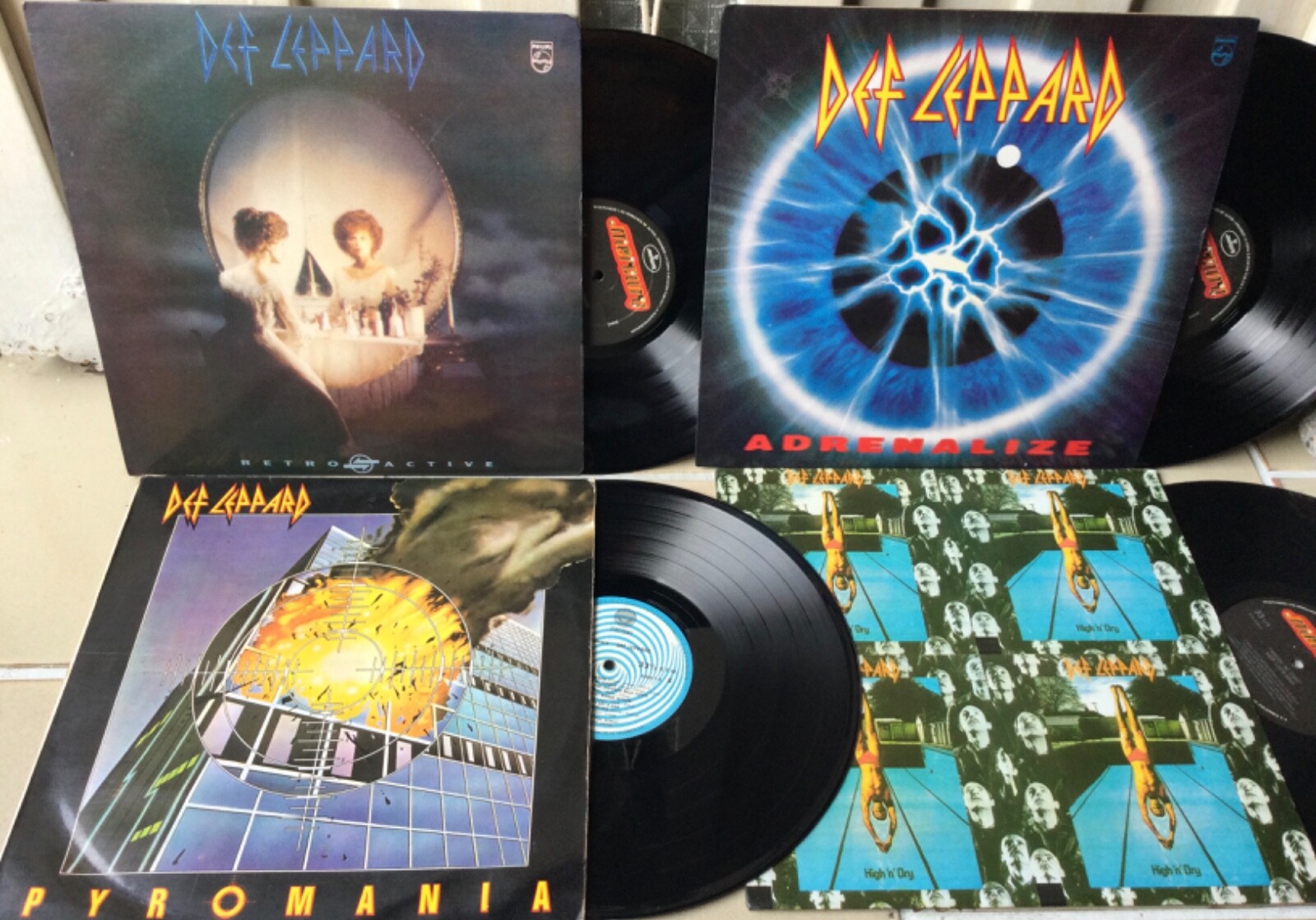 DEF LEPPARD Lot 4 Lp Very Rare  Heavy metal Hard Rock Colombia Press LP