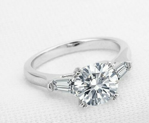 2 CT ROUND CUT CZ SOLITAIRE ENGAGEMENT RING Solid 14K WHITE GOLD - Bild 5 von 10