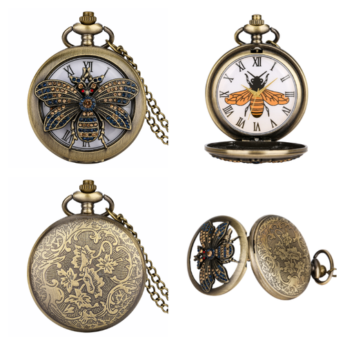 Vintage Pocket Watch Chain Animal Theme Necklace Chain Quartz Movement Watches - Picture 72 of 83