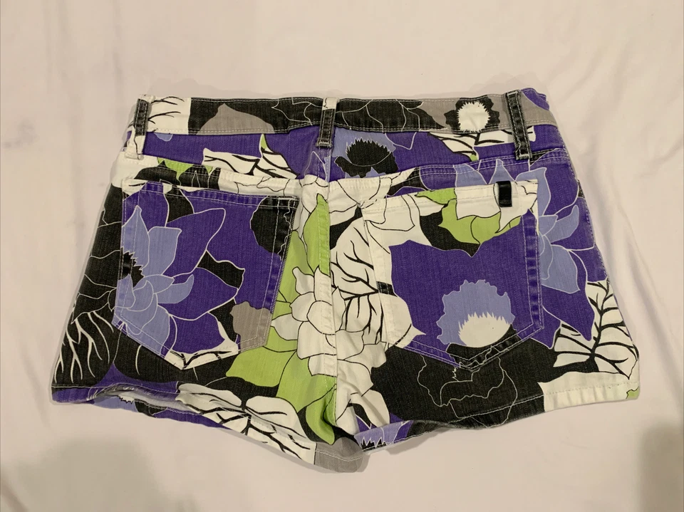 Pantalones Cortos Joes Jeans Para Mujer Desteñidos Negro Púrpura Blanco Floral Boho Hippie Talla 27 Foto 2 de 4