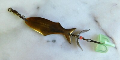 del fishing lures Two Rare Vintage Del-Rey Wobbler Lures ~ Brass & Copper Colors