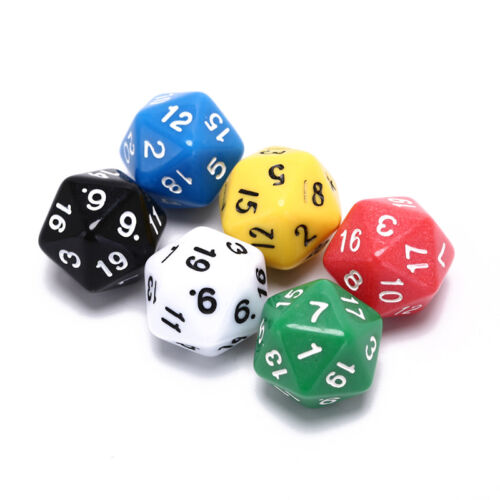 6Pcs/Set Games Multi Sides Dice D20 Gaming Dices Game Playing Mixed Color T bd - Picture 1 of 7
