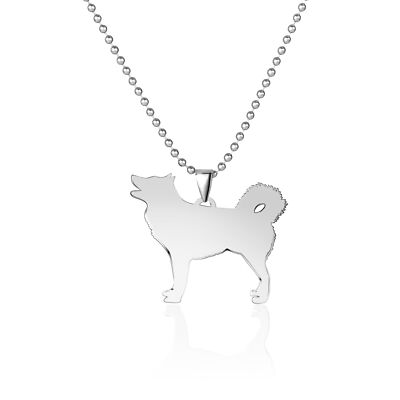 Big Stainless Steel Alaskan Malamute Husky Huskies Dog Pendant Necklace