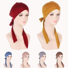 Muslim Womens Hijab Chemo Hat Turban Head Scarf Wrap Cap Cover Hair Loss Bonnet⇓