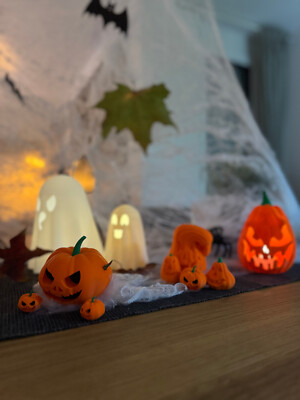 Halloween Laterne Glowing Ghost & Pumpkin   Deko Kürbis - Halloween   LED Geist