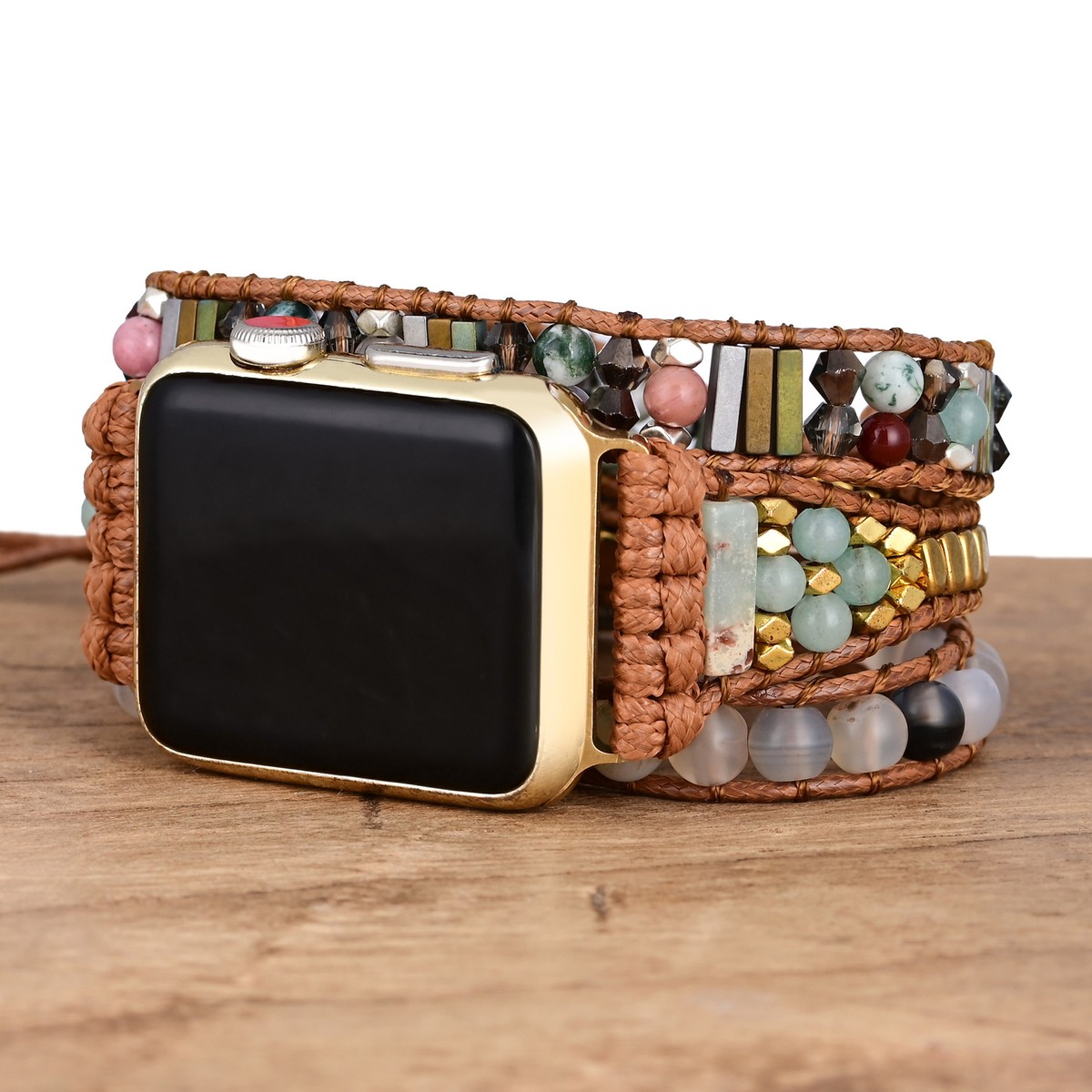 NEW Beaded Multilayer Boho Apple iwatch Band Amazon.com: JR.DM Boho Beaded Watch Band Women Compatible  main image 2