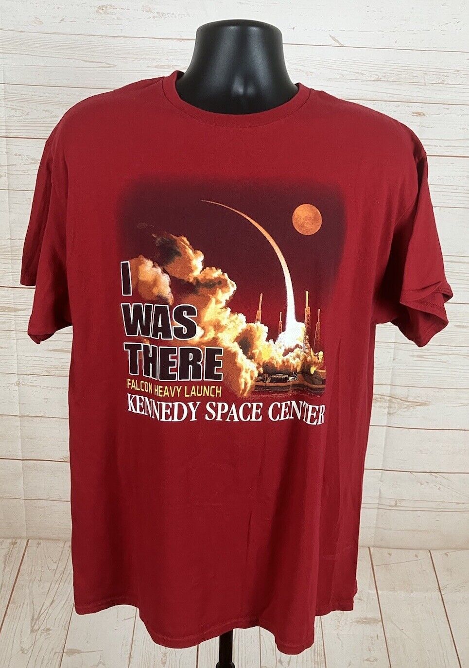 Camisa de lanzamiento pesada SpaceX Falcon adulto XL Kennedy Space Center usada ST111
