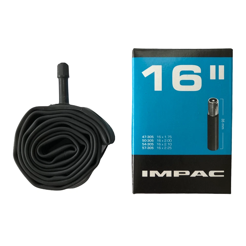 2X IMPAC 16" Inch Inner Tubes Kids Child Bike AV16 35mm SCHRADER VALVE 47/57-305 - Image 2 of 4