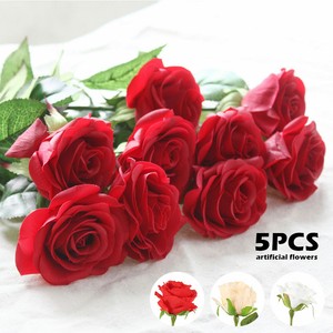 Détails Sur 5 50x Soie Artificielle Fleur Rose Faux Bouquet Mariée Décor à La Maison Mariage