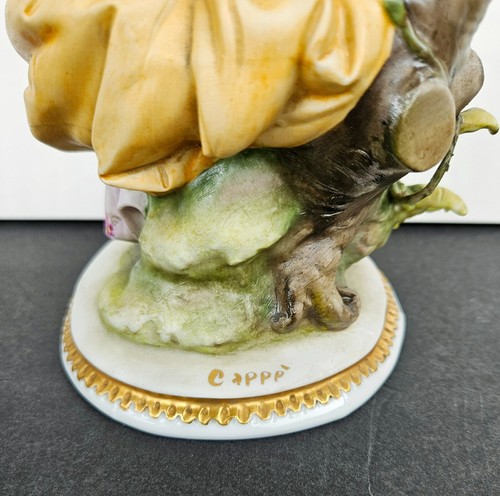 Statuina porcellana ragazza e colomba Capodimonte vintage di Giuseppe Cappé Italia - Foto 2 di 14