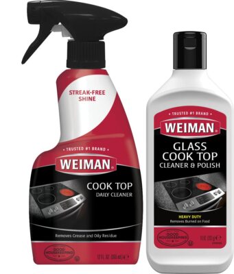 Weiman Cooktop Cleaner Bundle Daily Spray Heavy Duty Cream Streak Free Shine