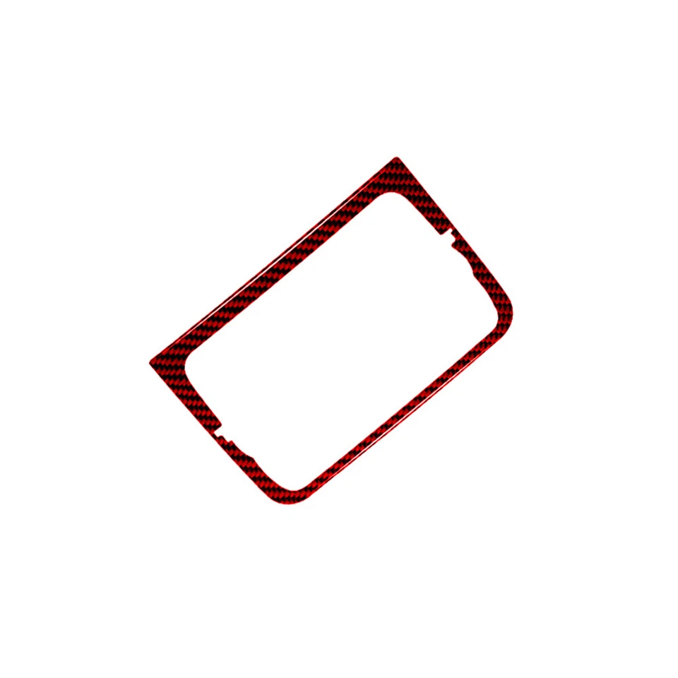 1pcs Red Carbon Fiber Radio LCD Frame Cover Trim For Fiat Ducato 2007-21 - image 3 of 4