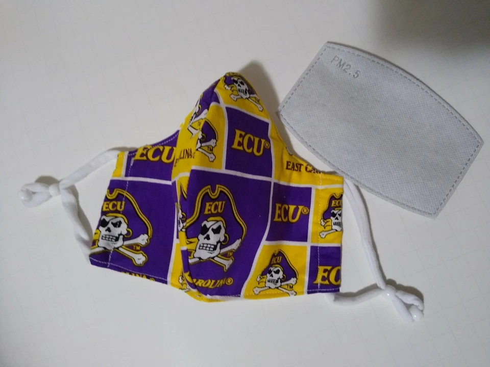 SALE! ECU Pirates, washable, P.M2.5, Adjustable, filter pocket, nose wire  - Image 3 of 3