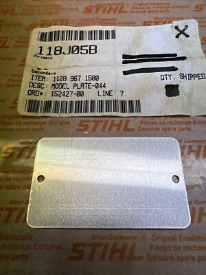 STEELさま専用ページ GENUINE STIHL O44 044 MODEL PLATE BADGE NAME TAG 1128-967