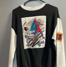 Youth X'Large NIKE Black & White Pro Club Crewneck Long Sleeve (Soccer)