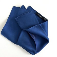 Alfani 100 Silk Solid Blue Twill Pocket Square 12" Men's