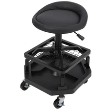 Rolling Garage Stool 300LBS Adjustable Height Mechanic Work Shop Seat w/ Casters