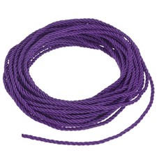 11 Yards Soft Twisted Rope Trim, 3mm Dark Purple Polyester Cord for DIY Craft