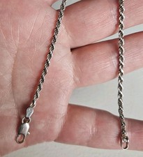 925 Sterling Silver Twisted Rope Chain Anklet 9" Inch Sturdy