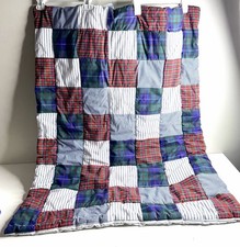 Cuddle Me Noel Joanna Patchwork Baby Comforter Plaid Tartan Gingham USA Vintage