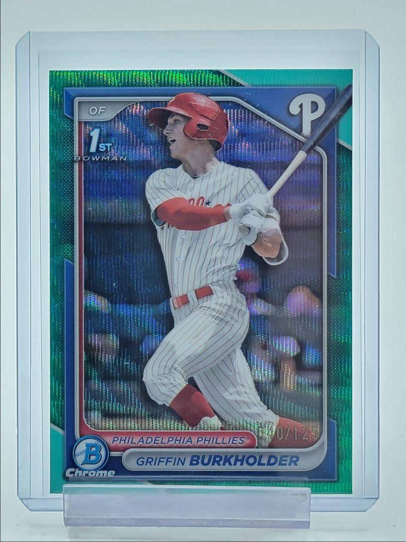 GRIFFIN BURKHOLDER 2024 BOWMAN CHROME DRAFT 1ST AQUA WAVE /125 Q3126