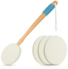 17.5 Long Lotion Applicator with 4 Pads - Long Handle for Easy Reach and Sel...