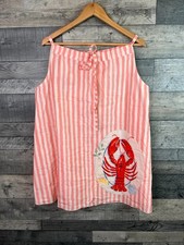 Urban Outfitters BDG Eva Mini Dress Size XL Pink Lobster Stripe Fun Pockets